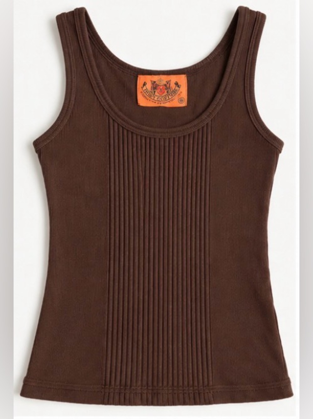 Vintage [Juicy Couture] Brown Ribbed Cotton Tank Top Size S Made in USA